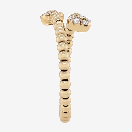 Limited Quantities! Womens 1/7 CT. T.W. Natural White Diamond 10K Gold Bypass  Cocktail Ring