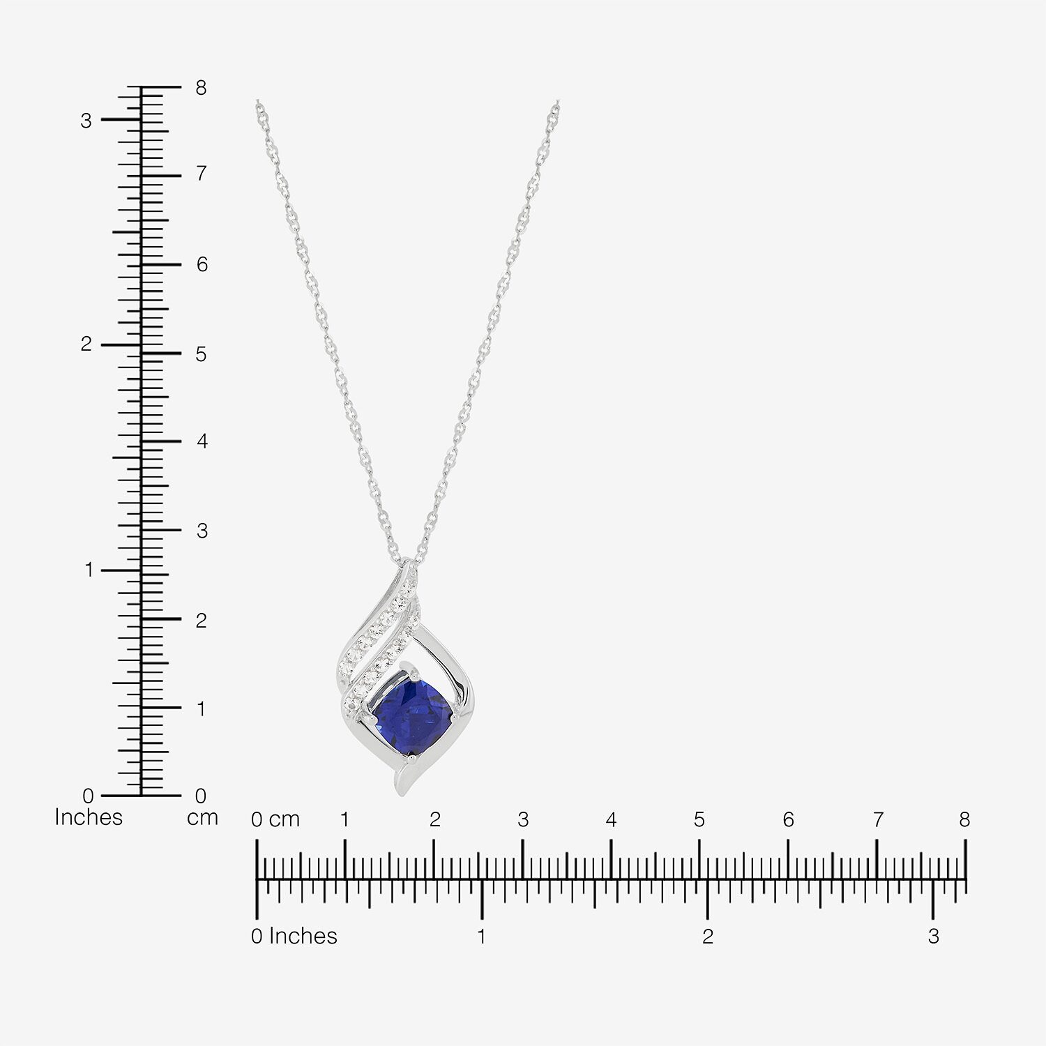 Limited Quantities! Womens Lab Created Blue Sapphire Sterling Silver 18 Inch Pendant Necklace