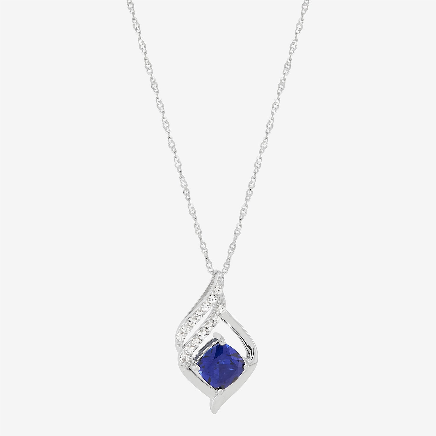 Limited Quantities! Womens Lab Created Blue Sapphire Sterling Silver 18 Inch Pendant Necklace
