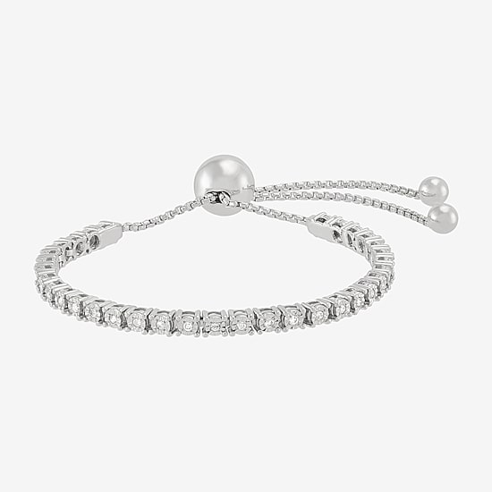 Limited Quantities! Womens 3/8 CT. T.W. Natural White Diamond Sterling Silver Bolo Bracelet