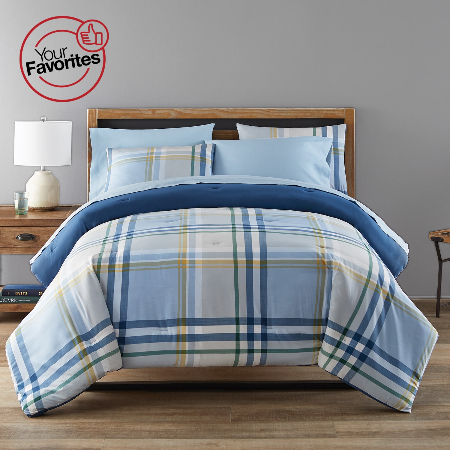 Home Expressions Callum Plaid Complete Bedding Set with Sheets