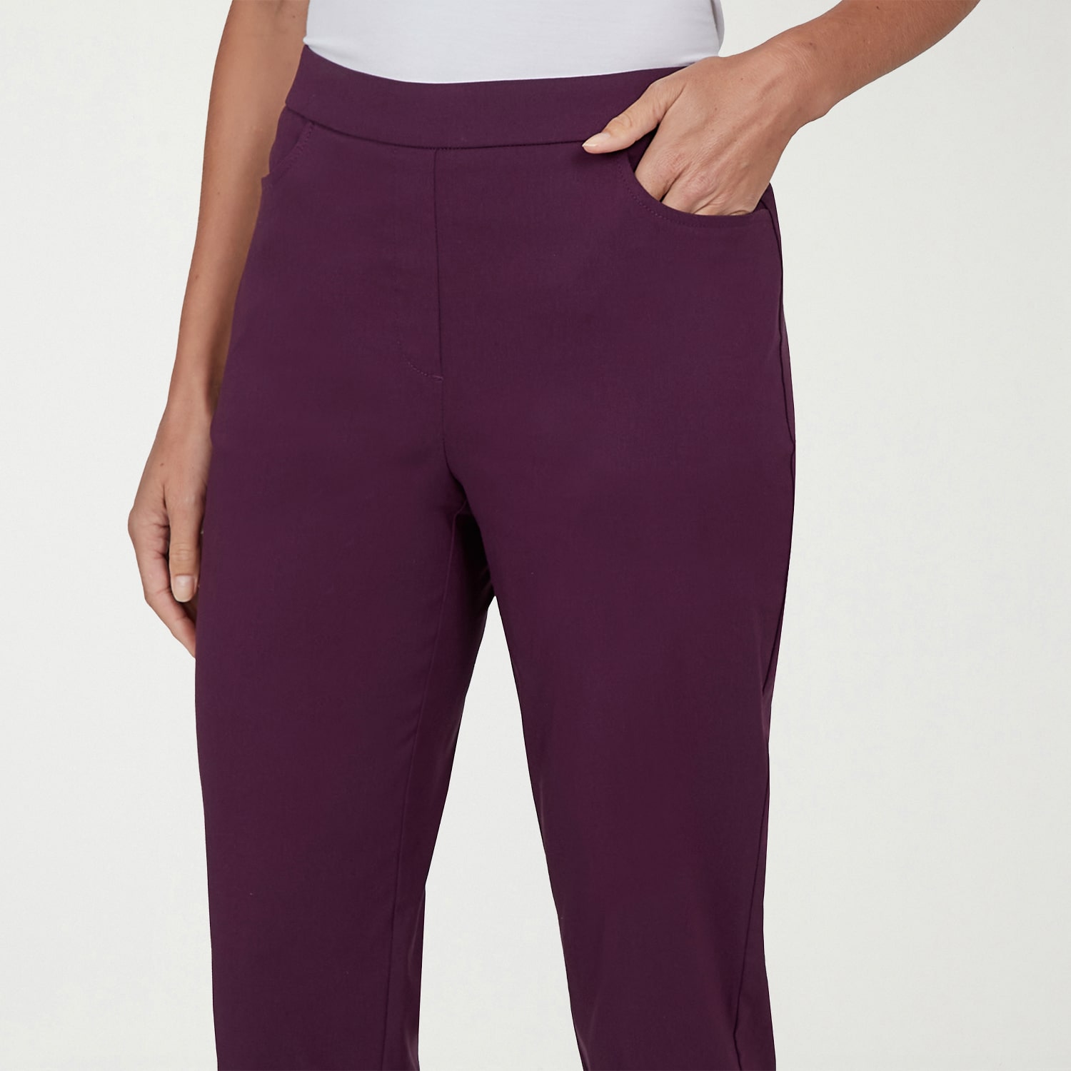 Alfred Dunner Vail Womens Misses Short Straight Mid Rise Pull-On Pant