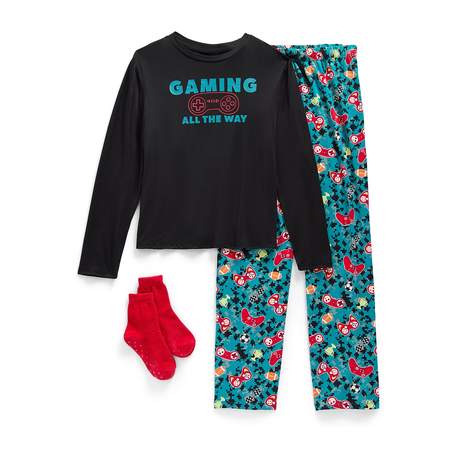 Jaclyn Boys National Brand Sleep Crew Neck Long Sleeve 3-pc. Pajama Set