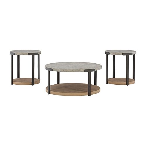 Signature Design by Ashley Davidson Table Set of 3, One Size, Brown