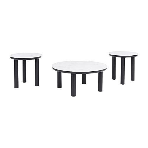 Signature Design by Ashley Yanceyville Table Set of 3, One Size, Black