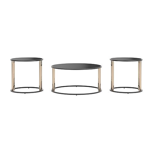 Signature Design by Ashley Hannibal Table Set of 3, One Size, Yellow