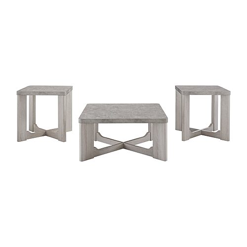 Signature Design by Ashley Gardiner Table Set of 3, One Size, Gray