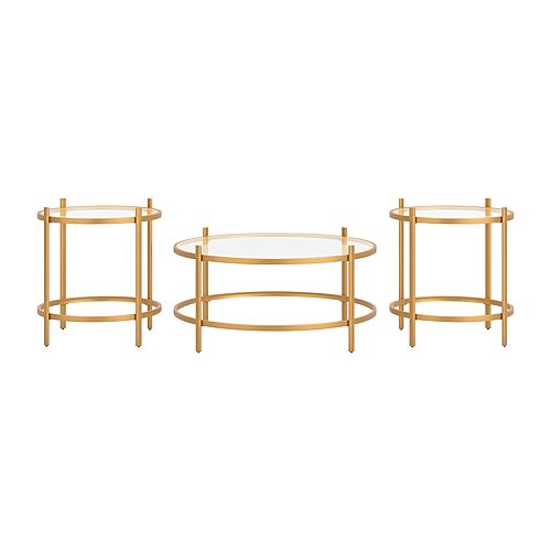 Signature Design by Ashley Pecos Table Set of 3, One Size, Yellow