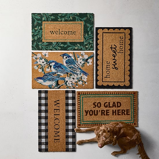 Linden Street Gingham Welcome Coir Doormat