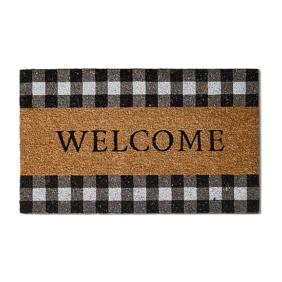 Linden Street Gingham Welcome Coir Doormat
