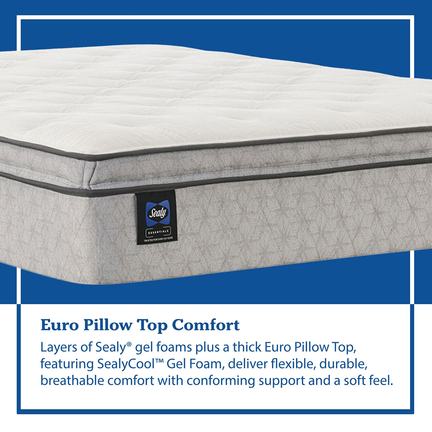 Sealy Masterbrand Essentials Myrtle 13" Plush Pillow Top - Mattress + Box Spring