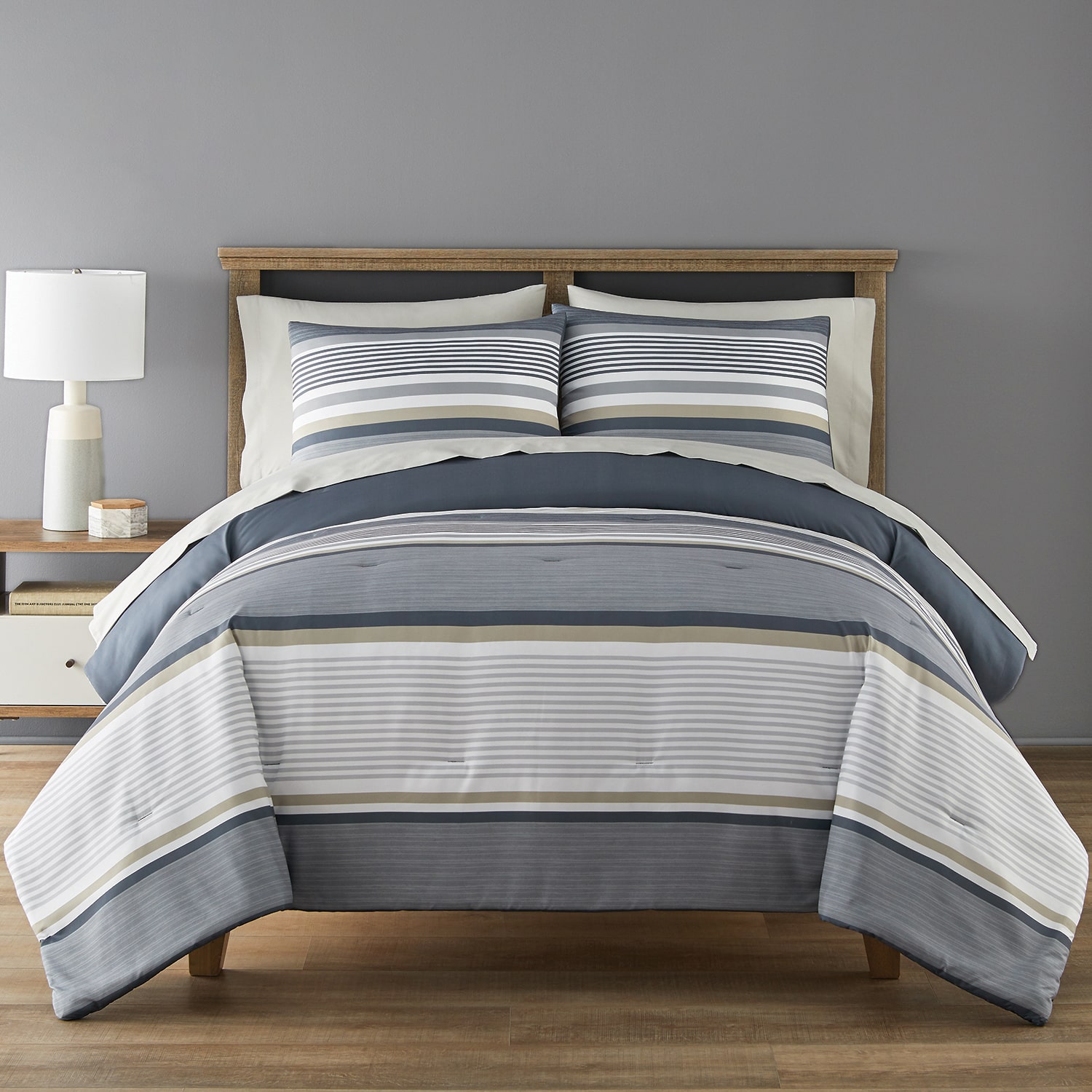 Home Expressions Morgan Stripe Complete Bedding Set with Sheets