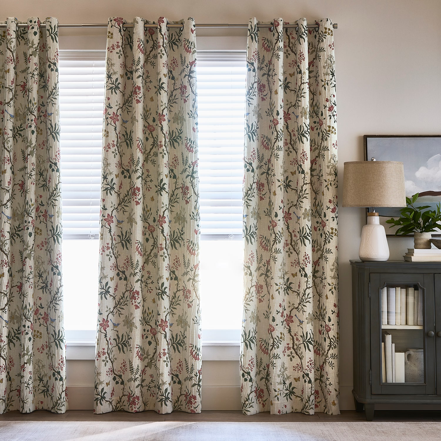 Max Blackout Crestview Crushed Print Grommet Top 100% Blackout Single Curtain Panel