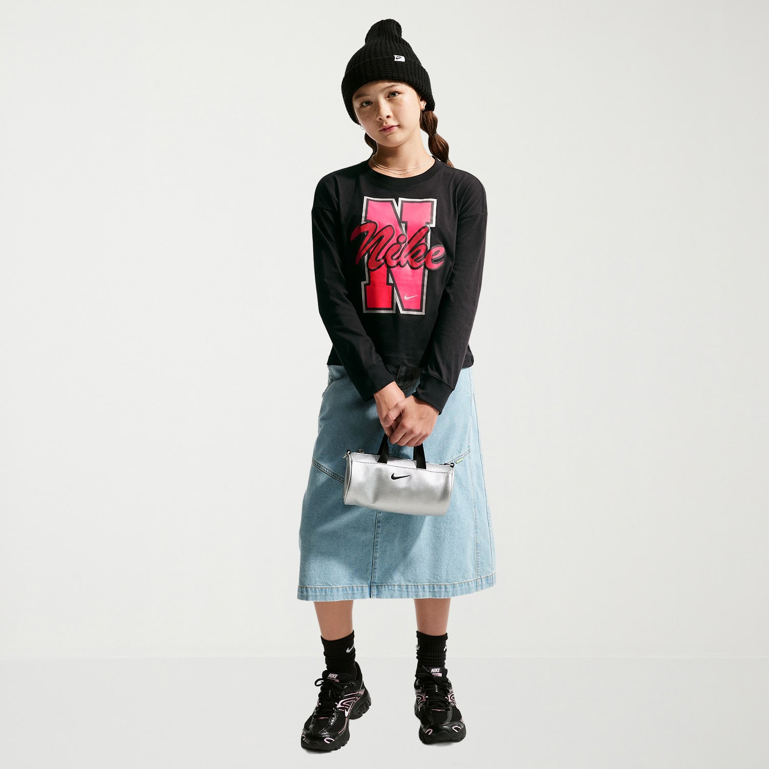 Nike Big Kid Girls Round Neck Long Sleeve Active T-Shirt