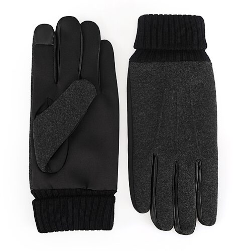 Isotoner Stretch Wool Gloves, Medium, Gray