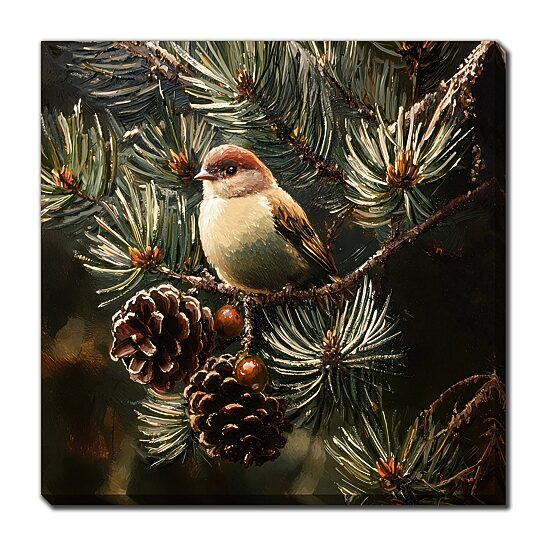 Streamline Art Winter Watcher I Embellished Canvas Art
