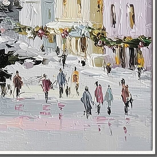 Streamline Art Christmas In The Village Embellished Canvas Art