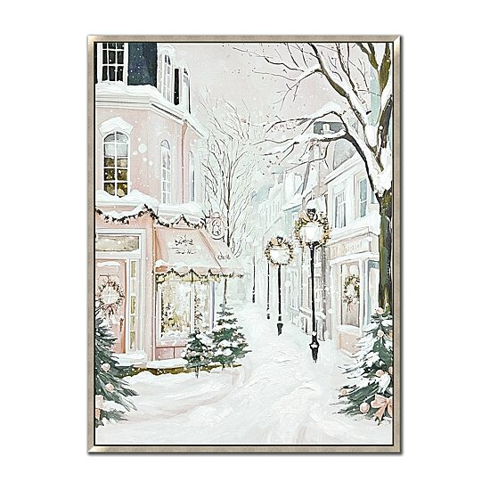 Streamline Art Winter Lane Embellished Canvas Art