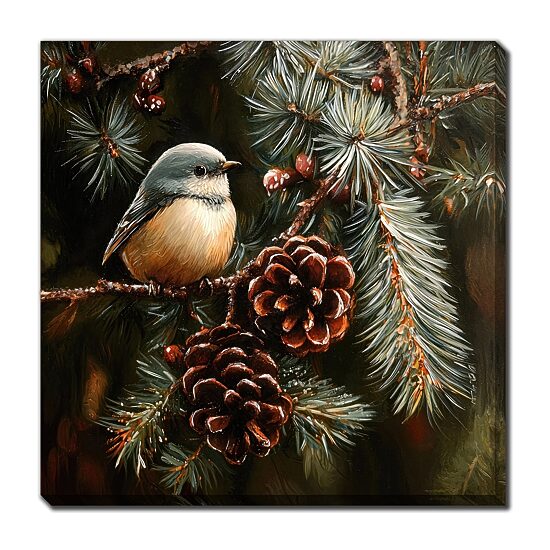 Streamline Art Winter Watcher Embellished Canvas Art