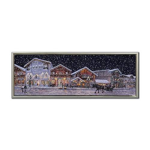 Streamline Art Hometown Holiday Embellished Canvas Art In Blue