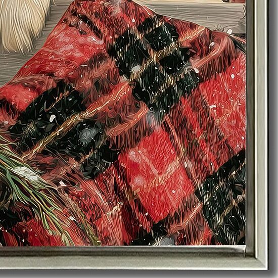 Streamline Art Lab Puppies Christmas Pickup Embellished Canvas Art