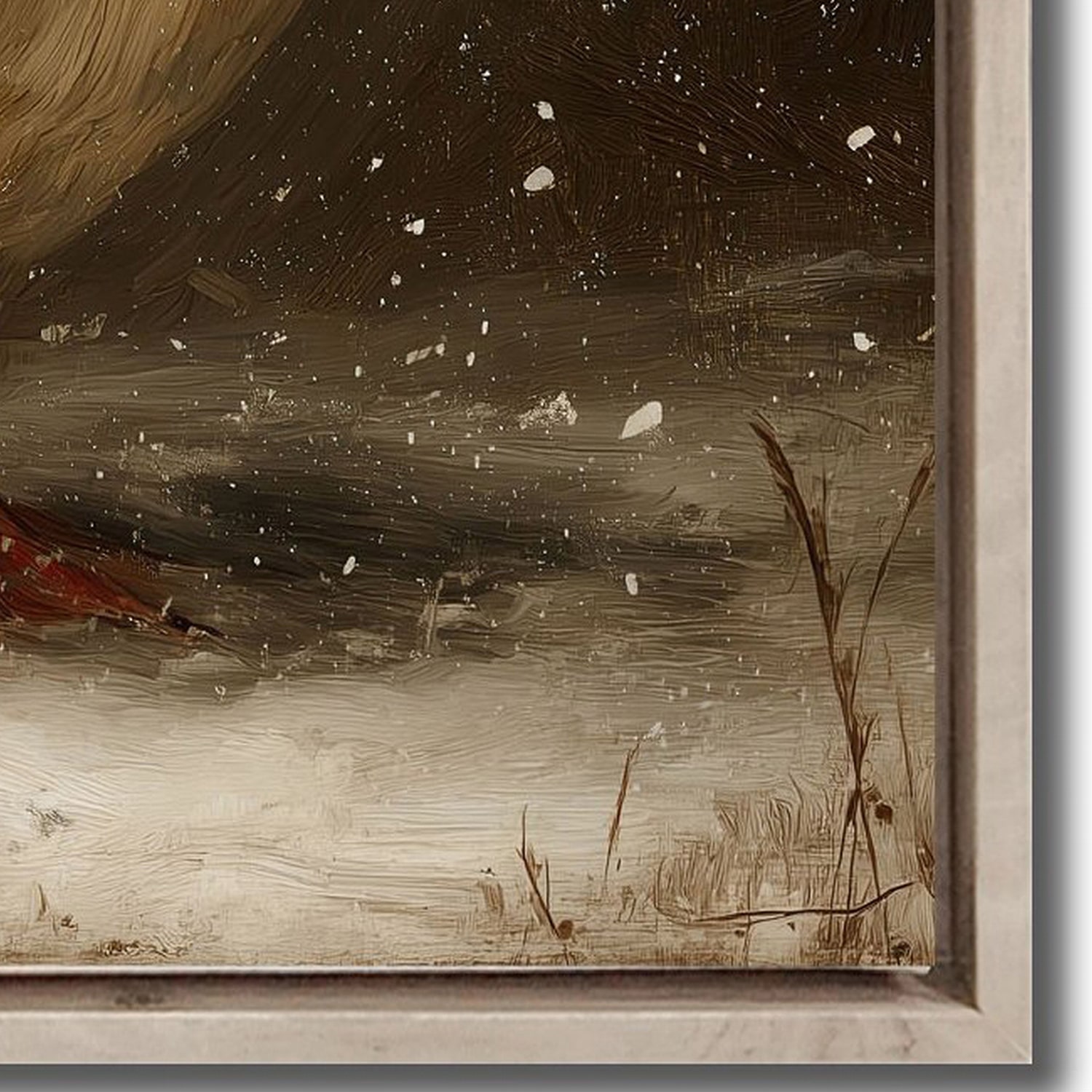 Streamline Art Duck With Holly Embellished Canvas Art