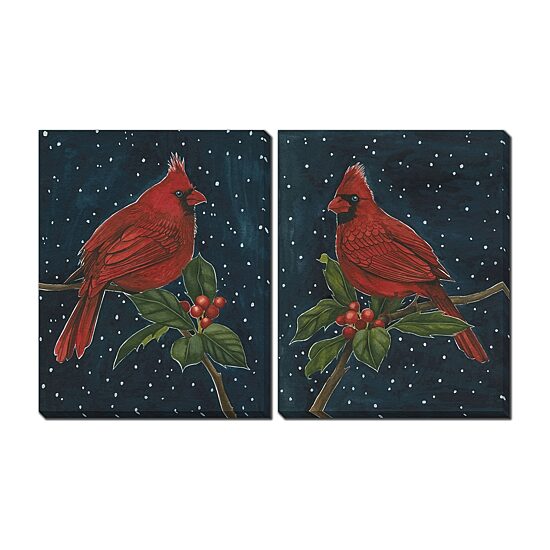 Streamline Art Midnight Cardinal Embellished Canvas Art