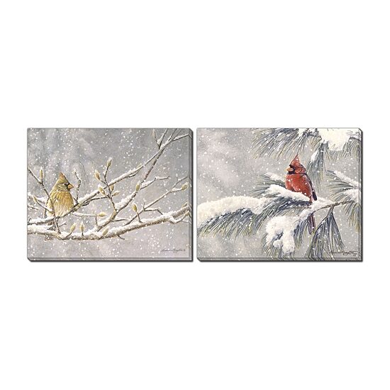 Streamline Art Cardinal Perched Embellished Canvas Art