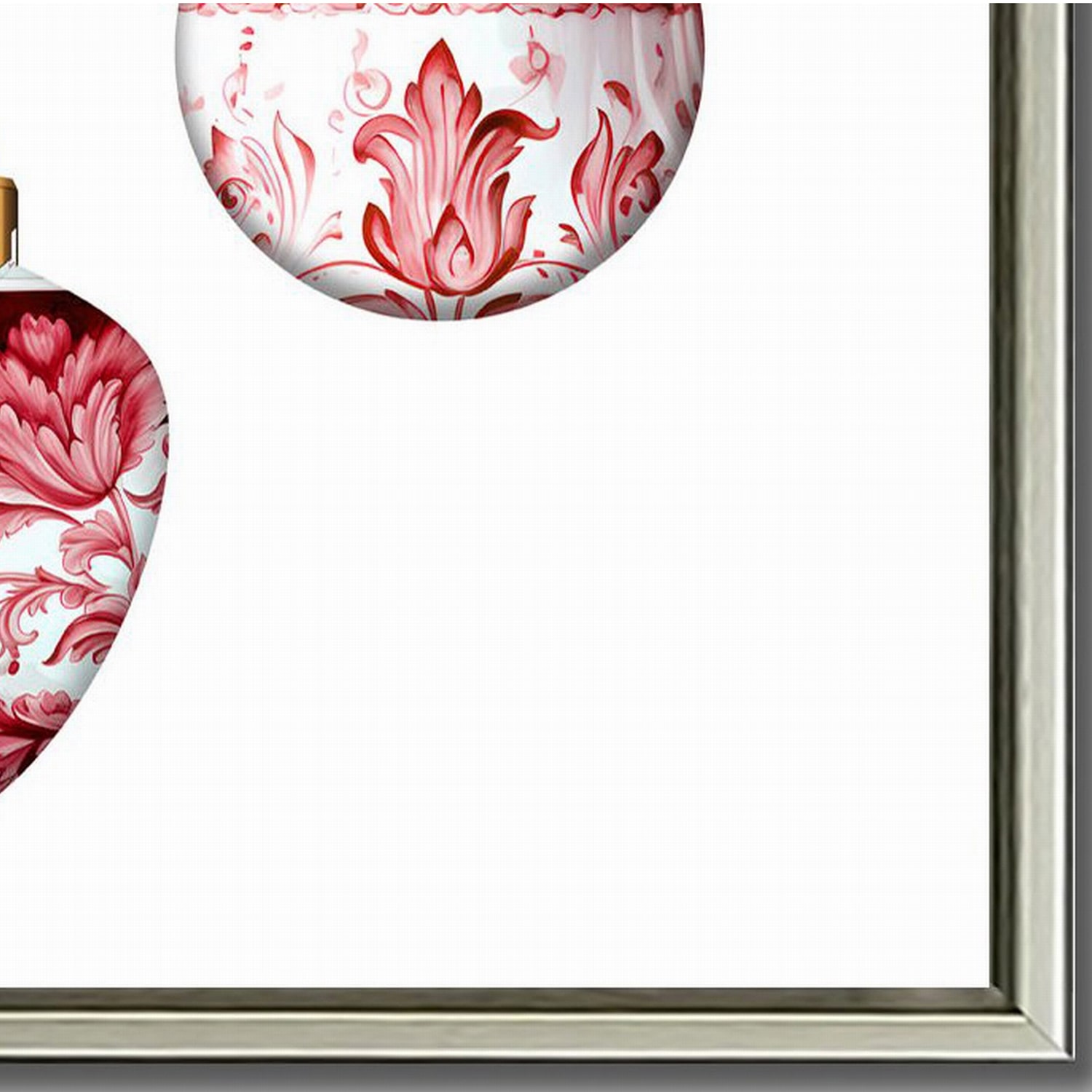 Streamline Art Red Chinoiserie Christmas Embellished Canvas Art