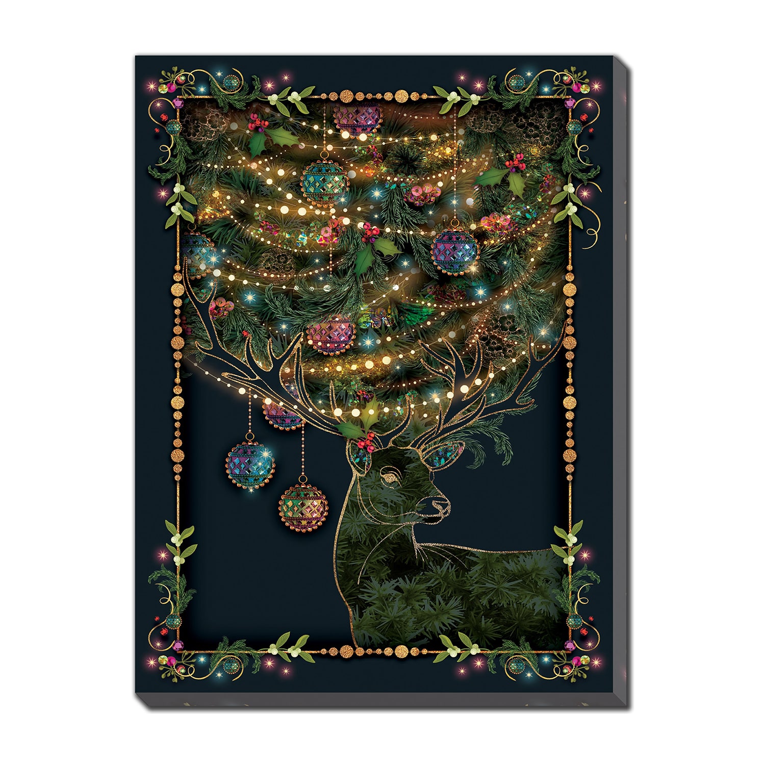 Streamline Art Twinkling Stag Light-Up Canvas Art