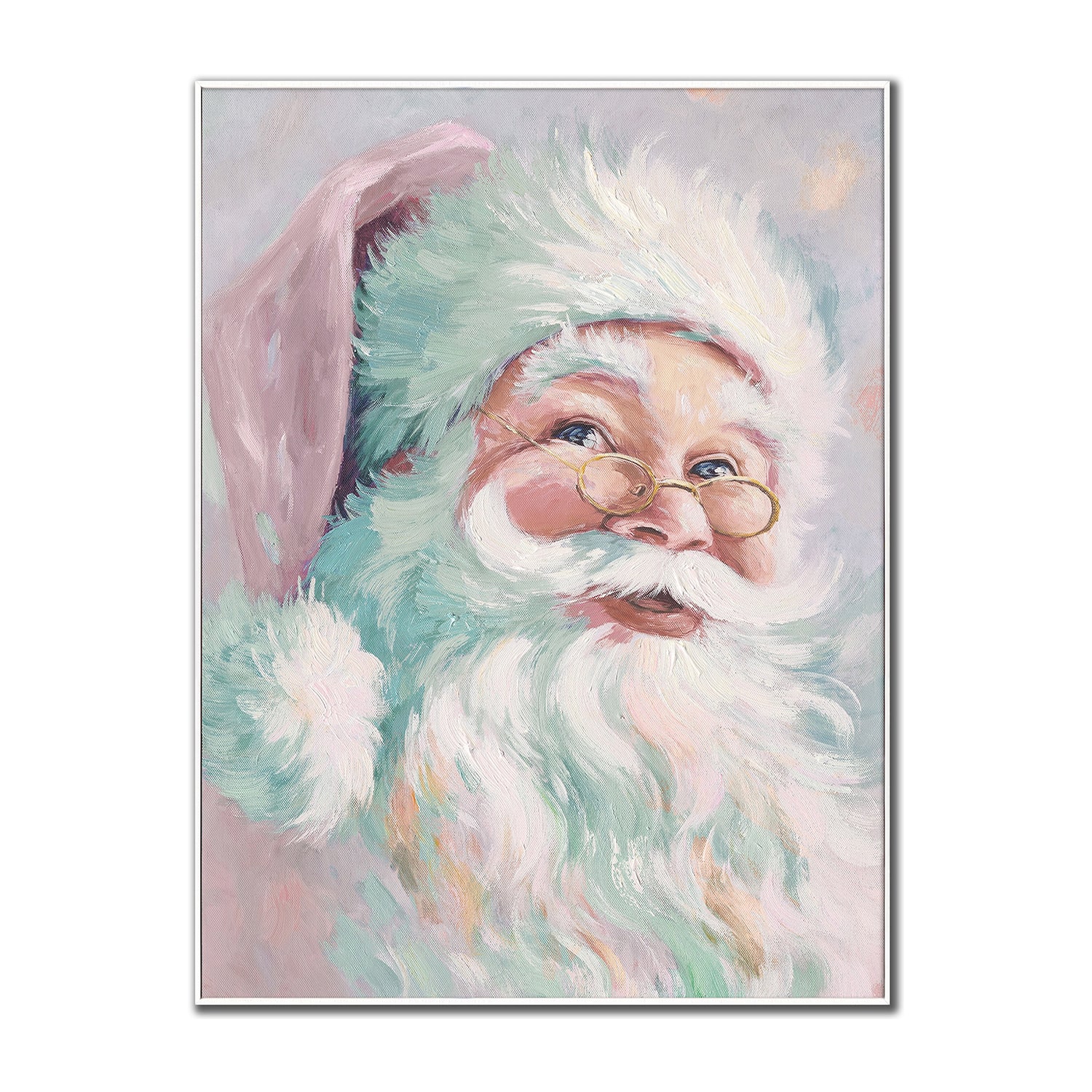 Streamline Art Pastel Claus Embellished Canvas Art