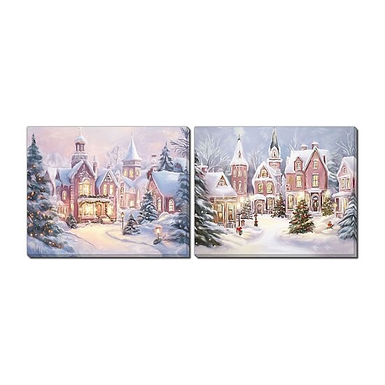 Streamline Art Pinkville Christmas Embellished Canvas Art