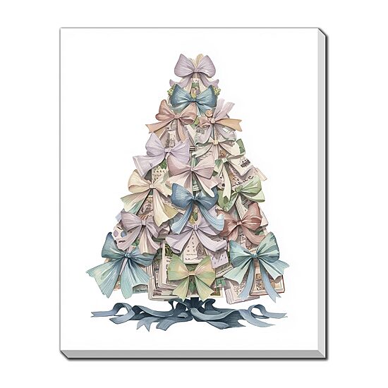 Streamline Art Hair Bow Tree Embellished Canvas Art