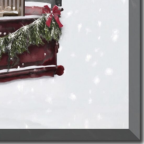 Streamline Art Snowy Christmas Truck Light-Up Canvas Art