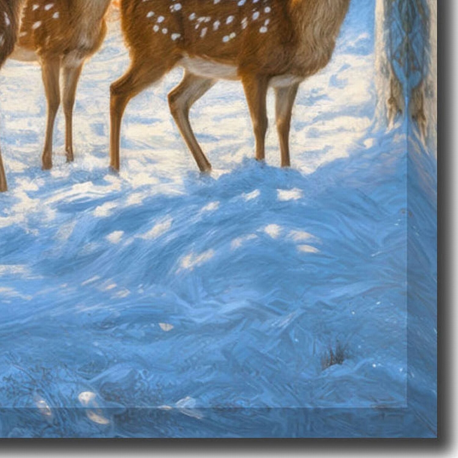 Streamline Art Deer At The Church Christmas Light-Up Canvas Art