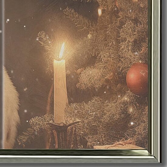 Streamline Art Sneaking Up On Santa Embellished Canvas Art