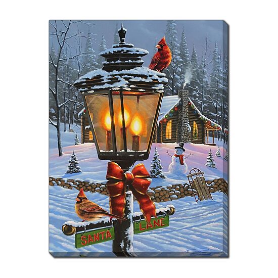 Streamline Art Cardinal Perch Embellished Canvas Art