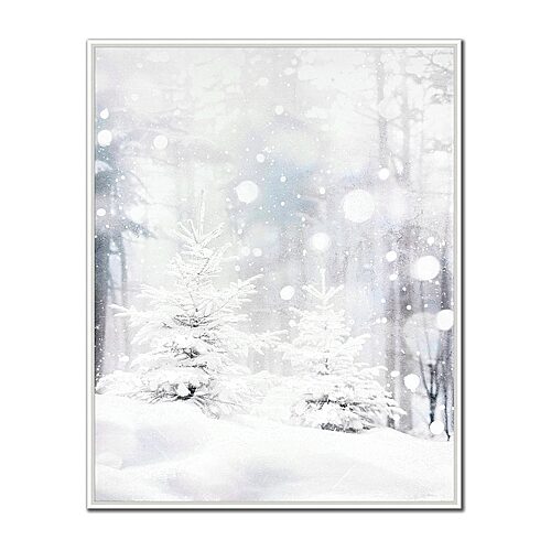 Streamline Art Whispers Of Winter Embellished Canvas Art In White