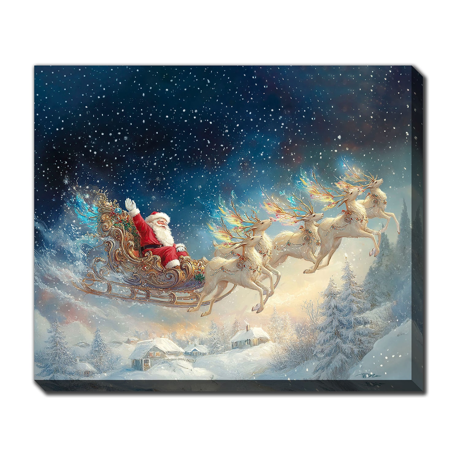 Streamline Art Magical Santa Hello Light-Up Canvas Art