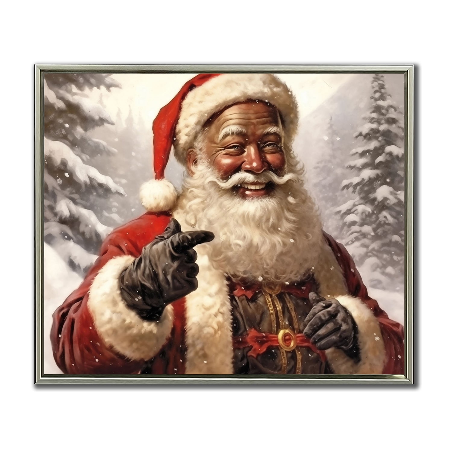 Streamline Art Jolly Santa Embellished Canvas Art