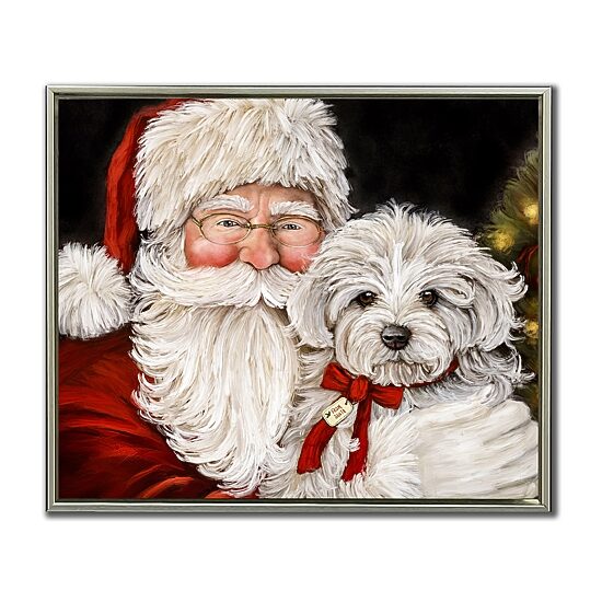 Streamline Art Christmas Cuddles Embellished Canvas Art