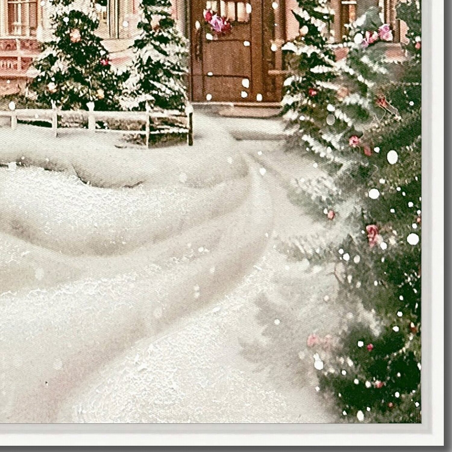 Streamline Art Cozy Christmas Village Embellished Canvas Art