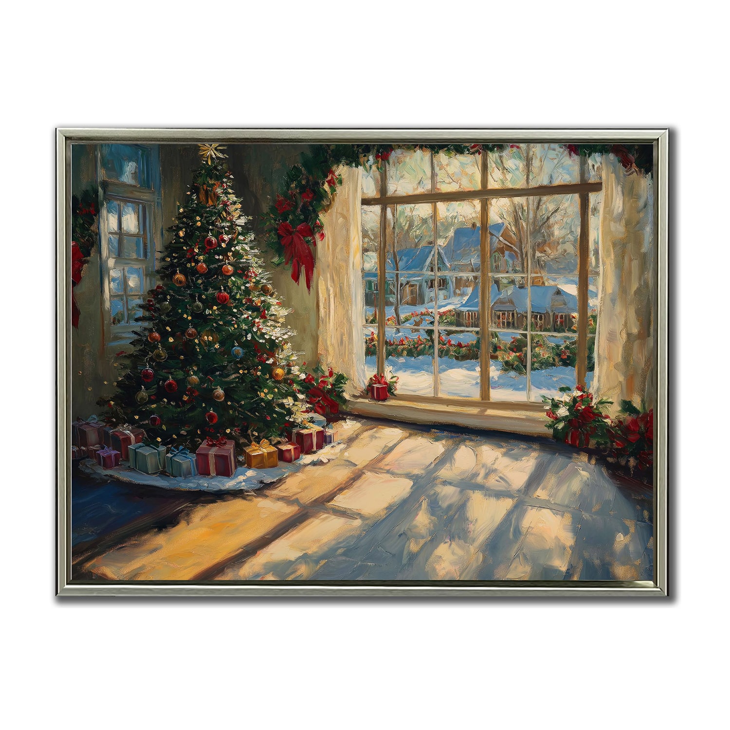 Streamline Art Christmas Morning Embellished Canvas Art