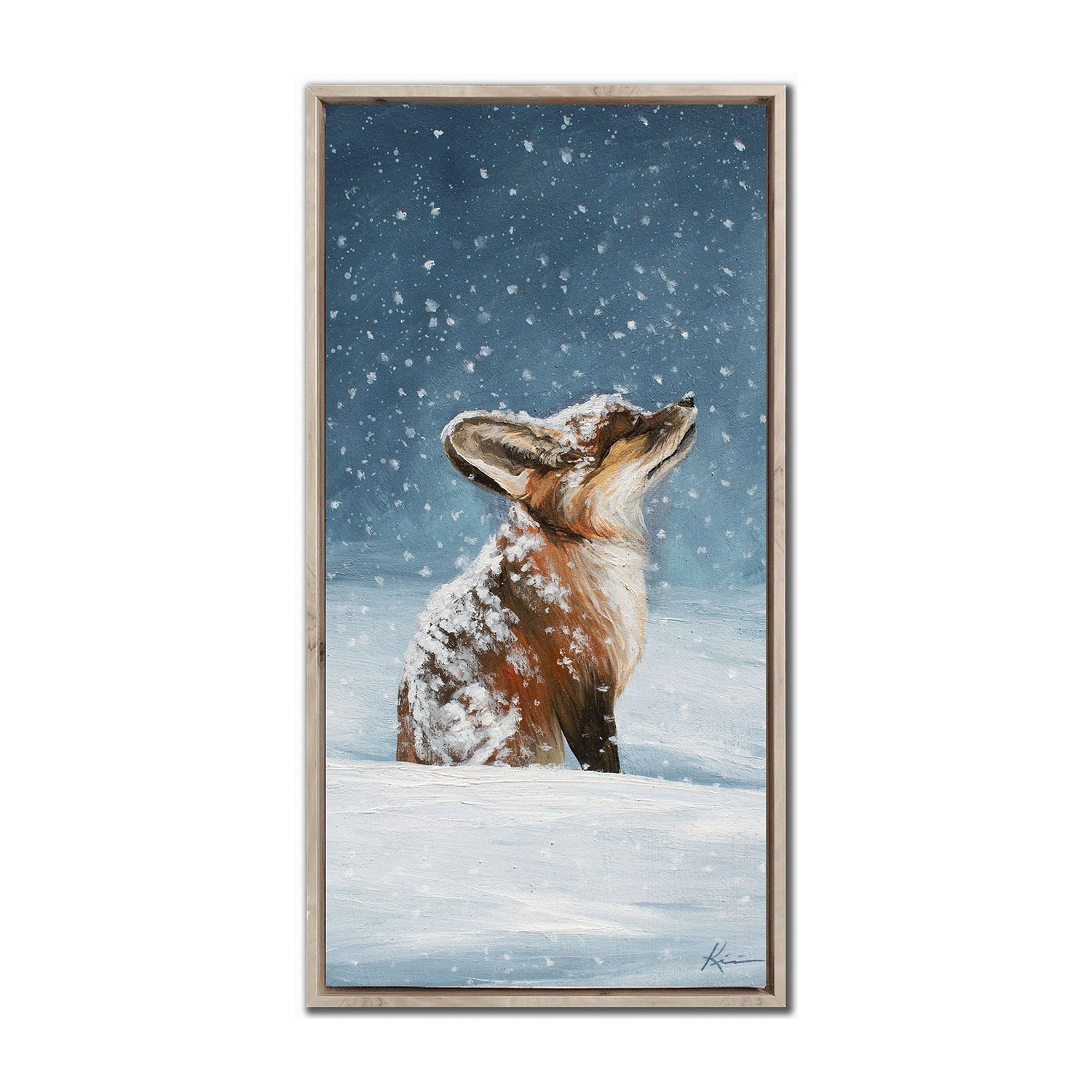Streamline Art Winter Fox Embellished Canvas Art
