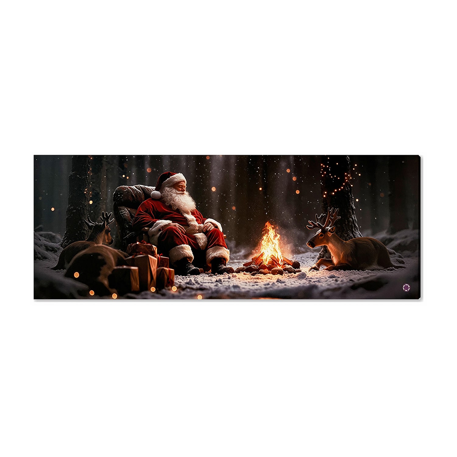 Streamline Art Fireside With Santa Light-Up Canvas Art
