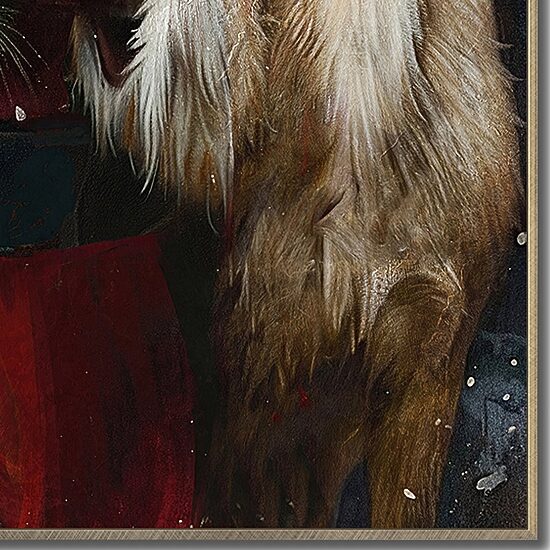 Streamline Art Santa’S Loyal Companion Embellished Canvas Art
