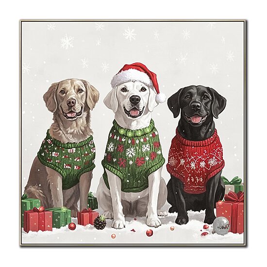 Streamline Art Wrapped In Woofs Embellished Canvas Art