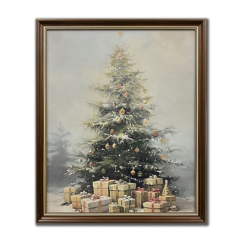 Streamline Art O Christmas Tree Embellished Canvas Art In Green