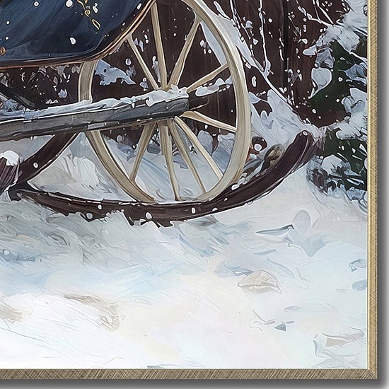Streamline Art Sleigh Bells And Storefronts Embellished Canvas Art