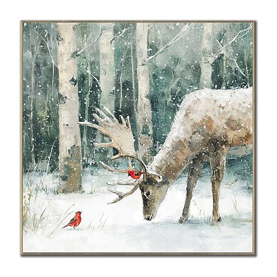 Streamline Art Cardinal’S Greeting Embellished Canvas Art